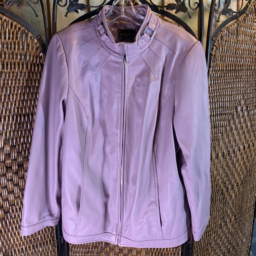 🚫SOLD🚫Vintage Bradley Bayou Purple Lavender Leather Jacket Plus Size 1X